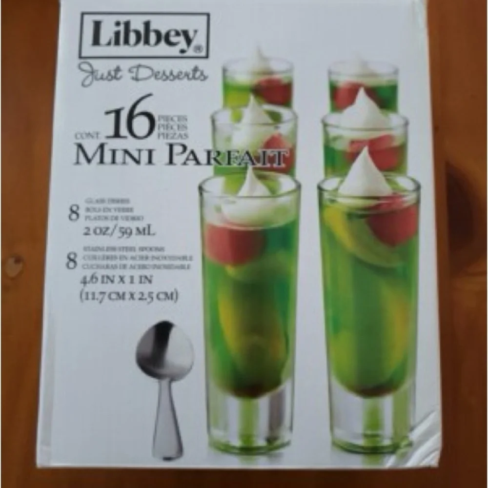 NEW W/BOXES LIBBY Just Desserts Multiple Clear Parfait, Zombie, Cabo Splash Sets